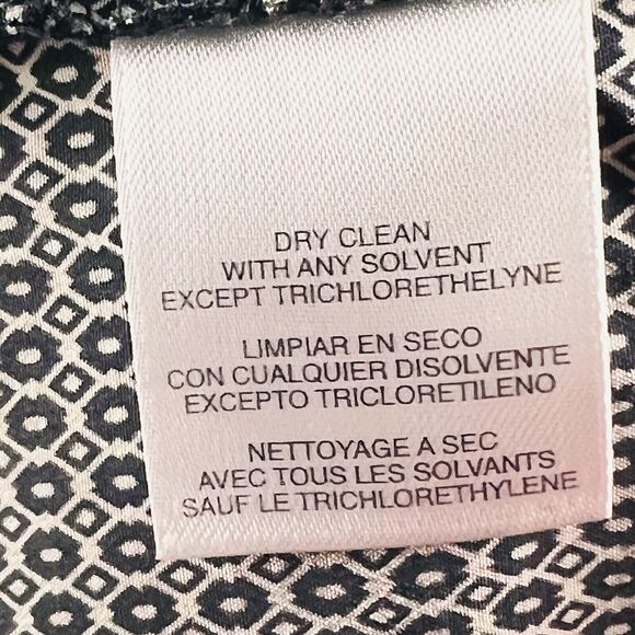 Nine West 100% Silk Lace Trim V Neck Blouse Womens Medium Black - Picture 14 of 14